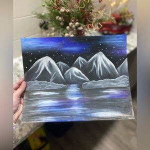 Mountain Nightscape Drawing *WILL COME IN A FRAME!*